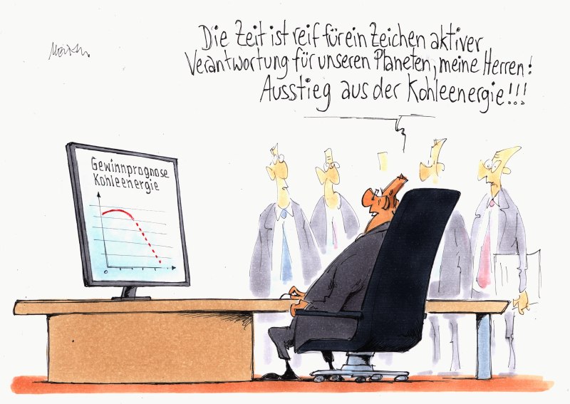 Karikatur Kohleenergie Gewinnprognose 