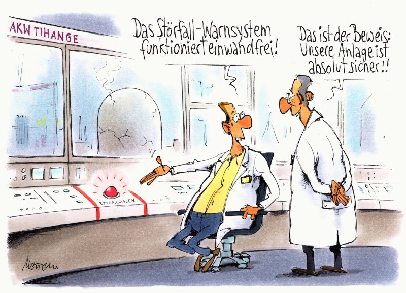 Karikatur Tihange Reaktorunfall