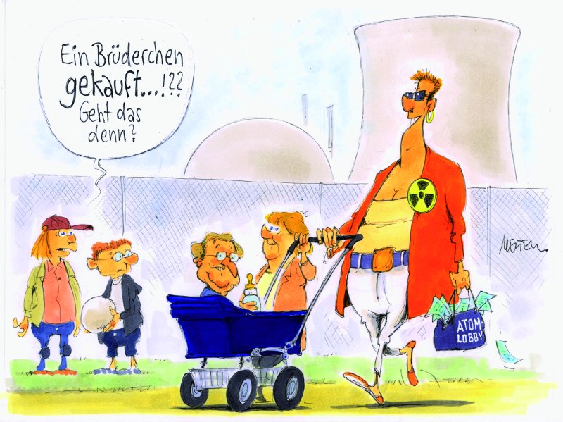 Karikatur Brüderle Kinderwagen 