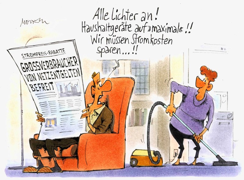 Karikatur Strompreise Haushalt