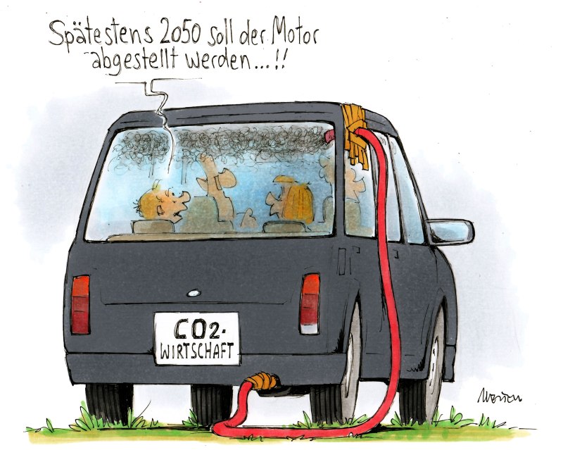 Karikatur Zwangseinweisung Auto