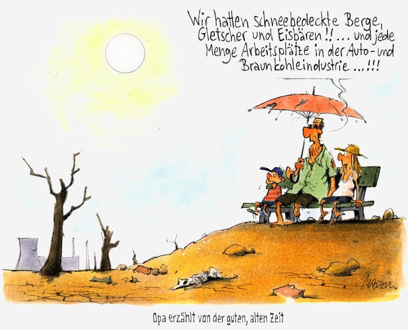 Karikatur Opa erzählt