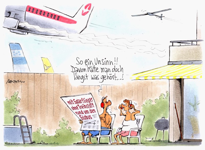 Karikatur Flugzeug Gehörschutz