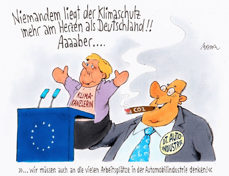Karikatur Autokanzlerin