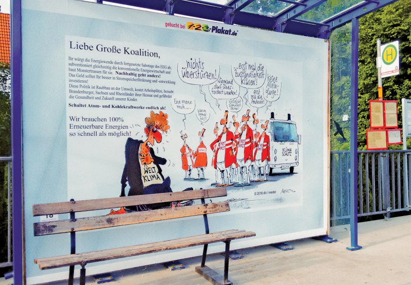 Plakataktion Karikatur Brief an GroKo 