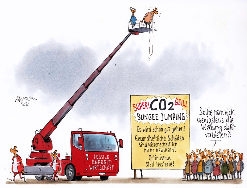 Karikatur Bungee Springen