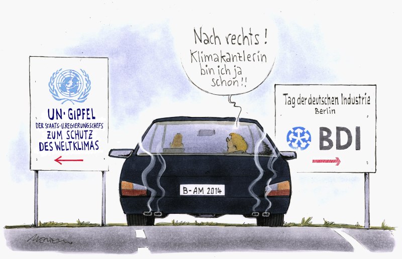Karikatur Klimagipfel Klimakanzlerin