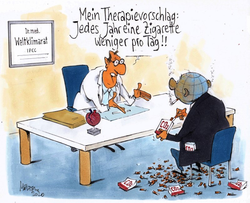 Karikatur Weltklimarat Arzt Gesundheit