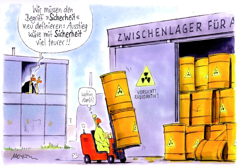 Karikatur Sicherheit Atom