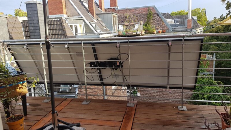 Balkonsolaranlage ohne Sichtschutz