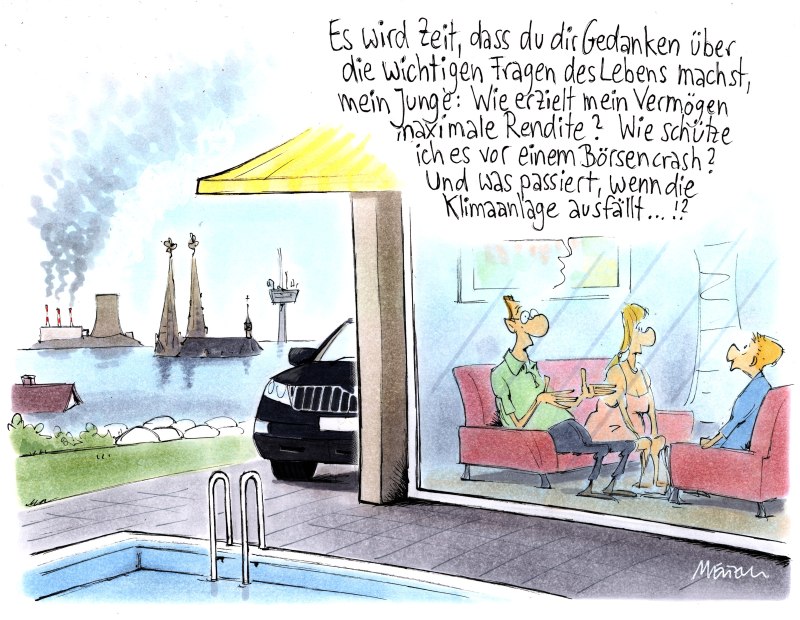 Karikatur Fragen des Lebens