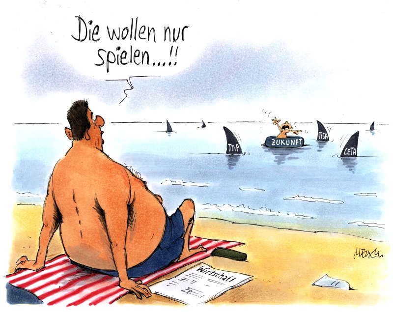 Karikatur Haie CETA TTIP