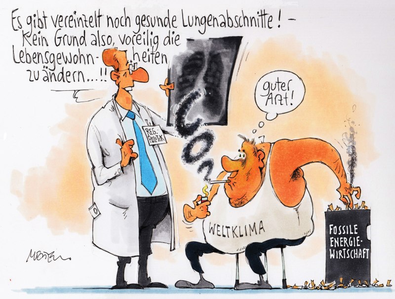 Karikatur Arzt Weltklima