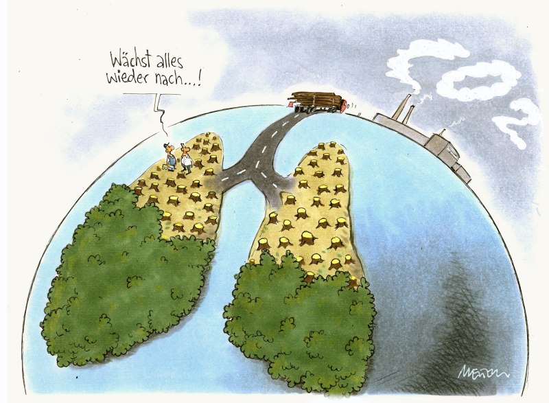 Karikatur Grüne Lunge