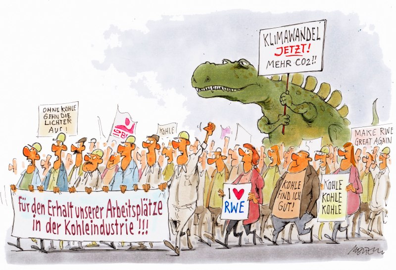 Karikatur Kohleindustrie Demo 