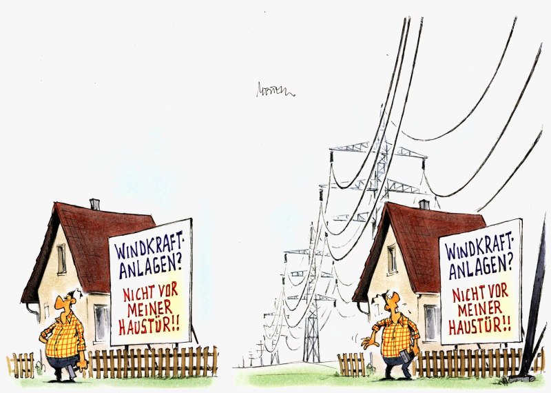 Karikatur Stromtrassen